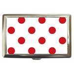 Polka Dots - Fire Engine Red on White Cigarette Money Case