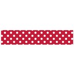 Polka Dots - White on Cardinal Red Flano Scarf (Small)