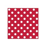 Polka Dots - White on Cardinal Red Satin Bandana Scarf