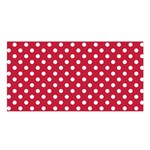 Polka Dots - White on Cardinal Red Satin Shawl
