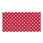 Polka Dots - White on Cardinal Red Satin Wrap