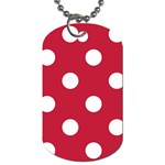 Polka Dots - White on Cardinal Red Dog Tag (Two Sides)