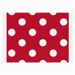 Polka Dots - White on Cardinal Red Large Glasses Cloth