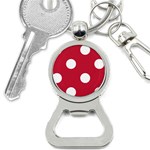 Polka Dots - White on Cardinal Red Bottle Opener Key Chain