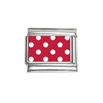 Polka Dots - White on Cardinal Red Italian Charm (9mm)