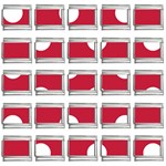 Polka Dots - White on Cardinal Red 9mm Italian Charm (25 pack)