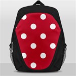 Polka Dots - White on Cardinal Red Backpack Bag