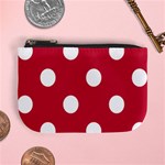 Polka Dots - White on Cardinal Red Mini Coin Purse