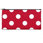 Polka Dots - White on Cardinal Red Pencil Case