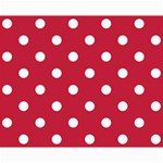 Polka Dots - White on Cardinal Red Collage 8  x 10 