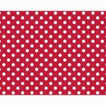 Polka Dots - White on Cardinal Red Collage 11  x 14 