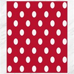 Polka Dots - White on Cardinal Red Canvas 8  x 10 