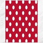 Polka Dots - White on Cardinal Red Canvas 12  x 16 
