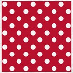Polka Dots - White on Cardinal Red Canvas 16  x 16 