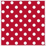 Polka Dots - White on Cardinal Red Canvas 20  x 20 