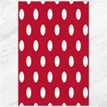Polka Dots - White on Cardinal Red Canvas 20  x 30 