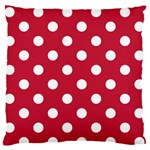 Polka Dots - White on Cardinal Red Standard Flano Cushion Case (One Side)