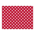 Polka Dots - White on Cardinal Red Double Sided Flano Blanket (Mini)