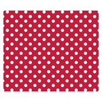 Polka Dots - White on Cardinal Red Double Sided Flano Blanket (Small)