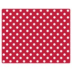 Polka Dots - White on Cardinal Red Double Sided Flano Blanket (Medium)