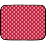 Polka Dots - White on Cardinal Red Double Sided Fleece Blanket (Mini)