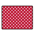 Polka Dots - White on Cardinal Red Fleece Blanket (Small) (One Side)