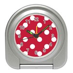 Polka Dots - White on Cardinal Red Desk Alarm Clock