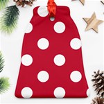 Polka Dots - White on Cardinal Red Bell Ornament (Two Sides)