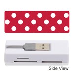 Polka Dots - White on Cardinal Red Memory Card Reader (Stick)
