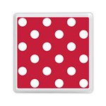 Polka Dots - White on Cardinal Red Memory Card Reader with Storage (Square)