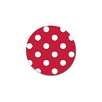 Polka Dots - White on Cardinal Red Golf Ball Marker (10 pack)