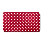Polka Dots - White on Cardinal Red Medium Bar Mat