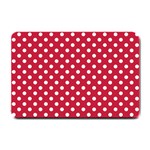 Polka Dots - White on Cardinal Red Small Doormat