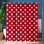 Polka Dots - White on Cardinal Red Shower Curtain 60  x 72  (Medium)