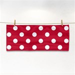 Polka Dots - White on Cardinal Red Hand Towel