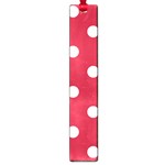 Polka Dots - White on Cardinal Red Large Book Mark