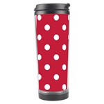 Polka Dots - White on Cardinal Red Travel Tumbler