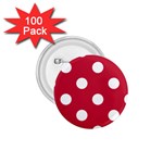 Polka Dots - White on Cardinal Red 1.75  Button (100 pack)