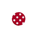 Polka Dots - White on Cardinal Red 1  Mini Magnet