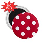 Polka Dots - White on Cardinal Red 2.25  Magnet (100 pack)