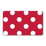 Polka Dots - White on Cardinal Red Magnet (Rectangular)