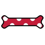 Polka Dots - White on Cardinal Red Magnet (Dog Bone)