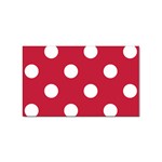 Polka Dots - White on Cardinal Red Sticker Rectangular (100 pack)