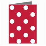 Polka Dots - White on Cardinal Red Greeting Card