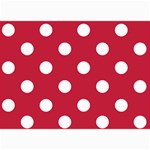Polka Dots - White on Cardinal Red 5  x 7  Photo Cards