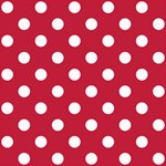 Polka Dots - White on Cardinal Red ScrapBook Page 8  x 8 