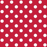 Polka Dots - White on Cardinal Red ScrapBook Page 12  x 12 