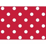 Polka Dots - White on Cardinal Red Birthday Cake 3D Greeting Card (7x5)