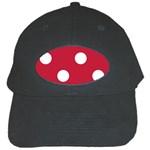 Polka Dots - White on Cardinal Red Black Cap