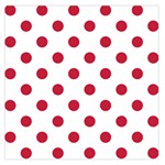 Polka Dots - Cardinal Red on White Large Satin Scarf (Square)